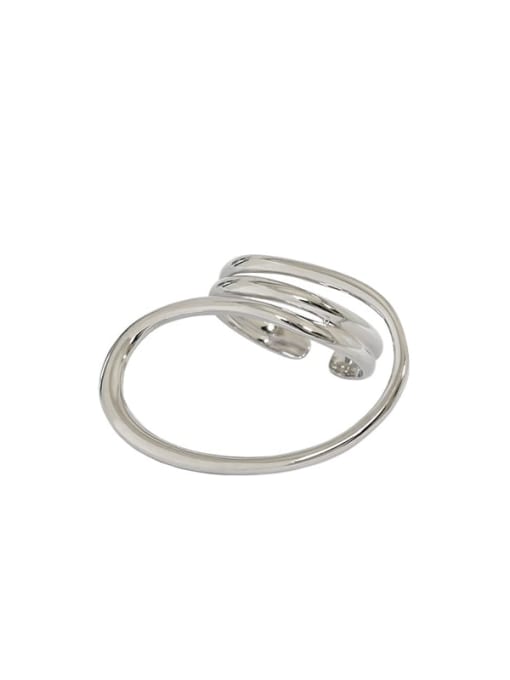 Platinum [13 adjustable] 925 Sterling Silver Irregular Vintage Stackable Ring